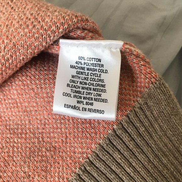 Maison Jules Pullover Sweater Tan with Orange Leopard Print - Picture 7 of 7